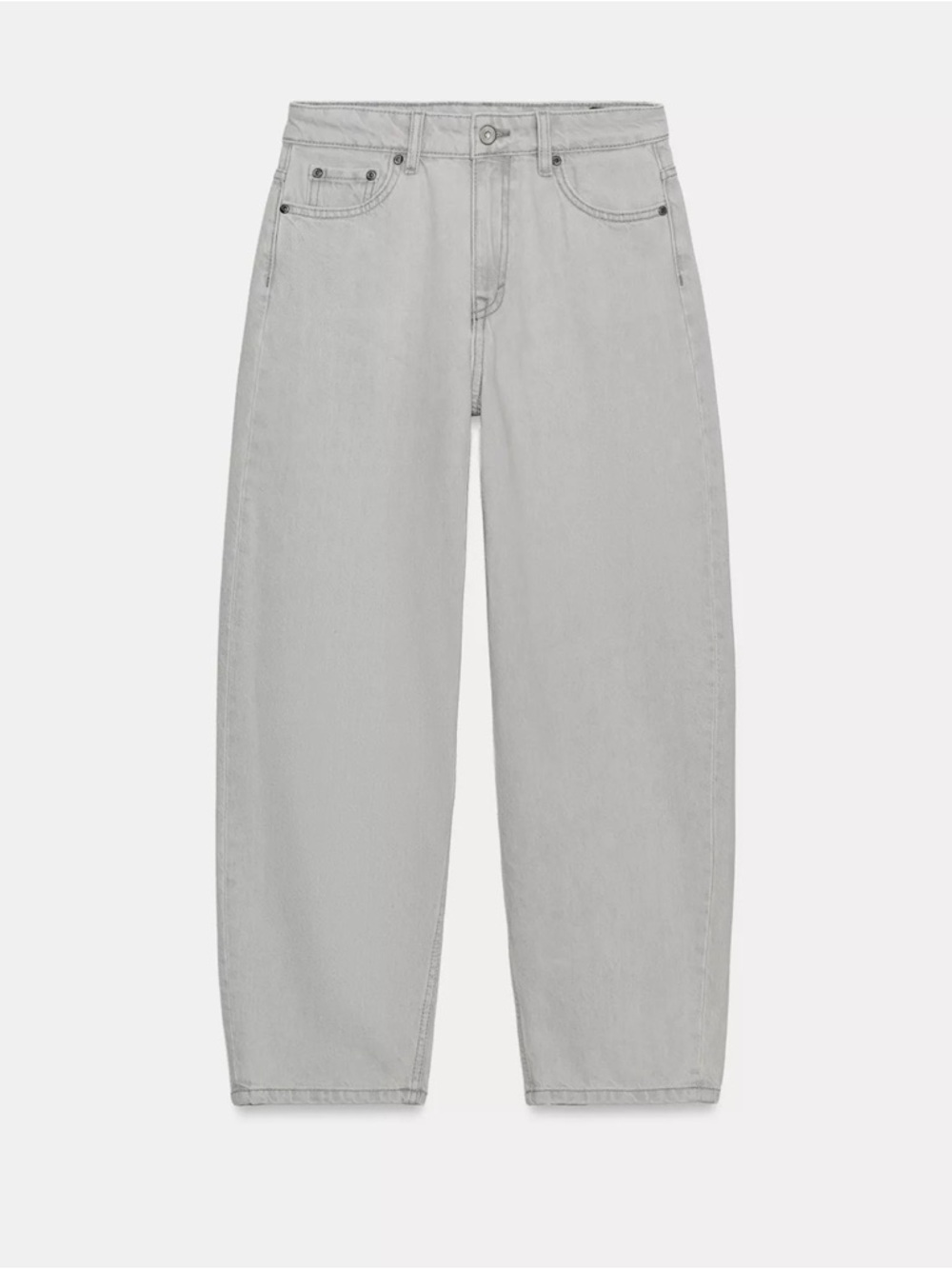 Zara grey denim mid rise tapered